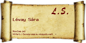 Lévay Sára névjegykártya